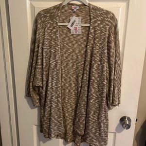 NWT Lularoe Lindsay cardigan in a tan/white blend size medium
